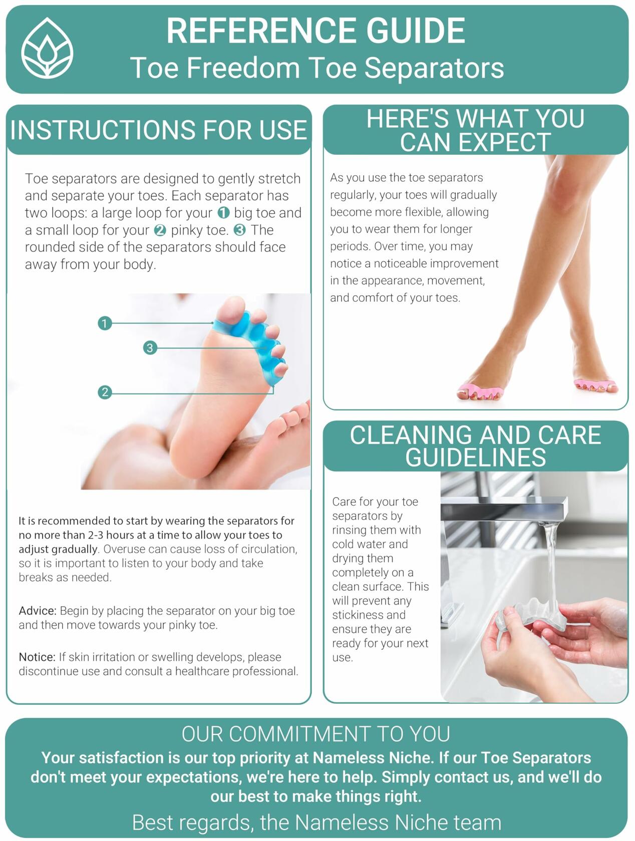 NAMELESS NICHE Toe Separators Bunion Corrector Toe Spacers Pink 1 Pair