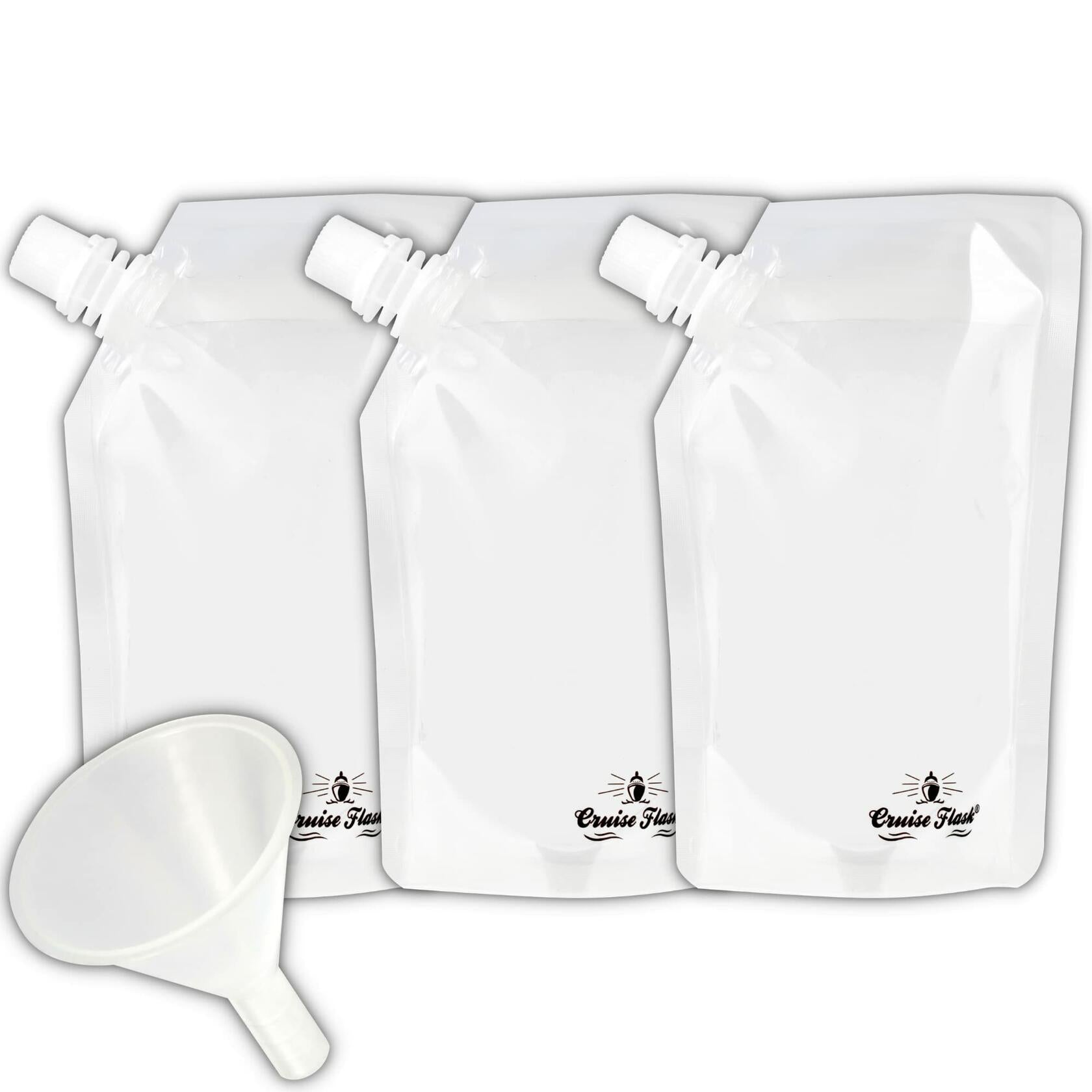 Cruise Flask Collapsible Reusable Foldable Water Bottle 8oz Clear 3 Pack