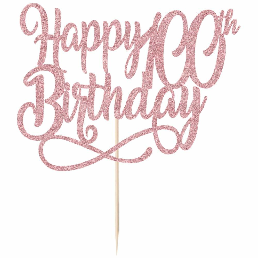 Qertesl Happy 75th Birthday Cake Topper Rose Gold Paper 1 Item Party Decor