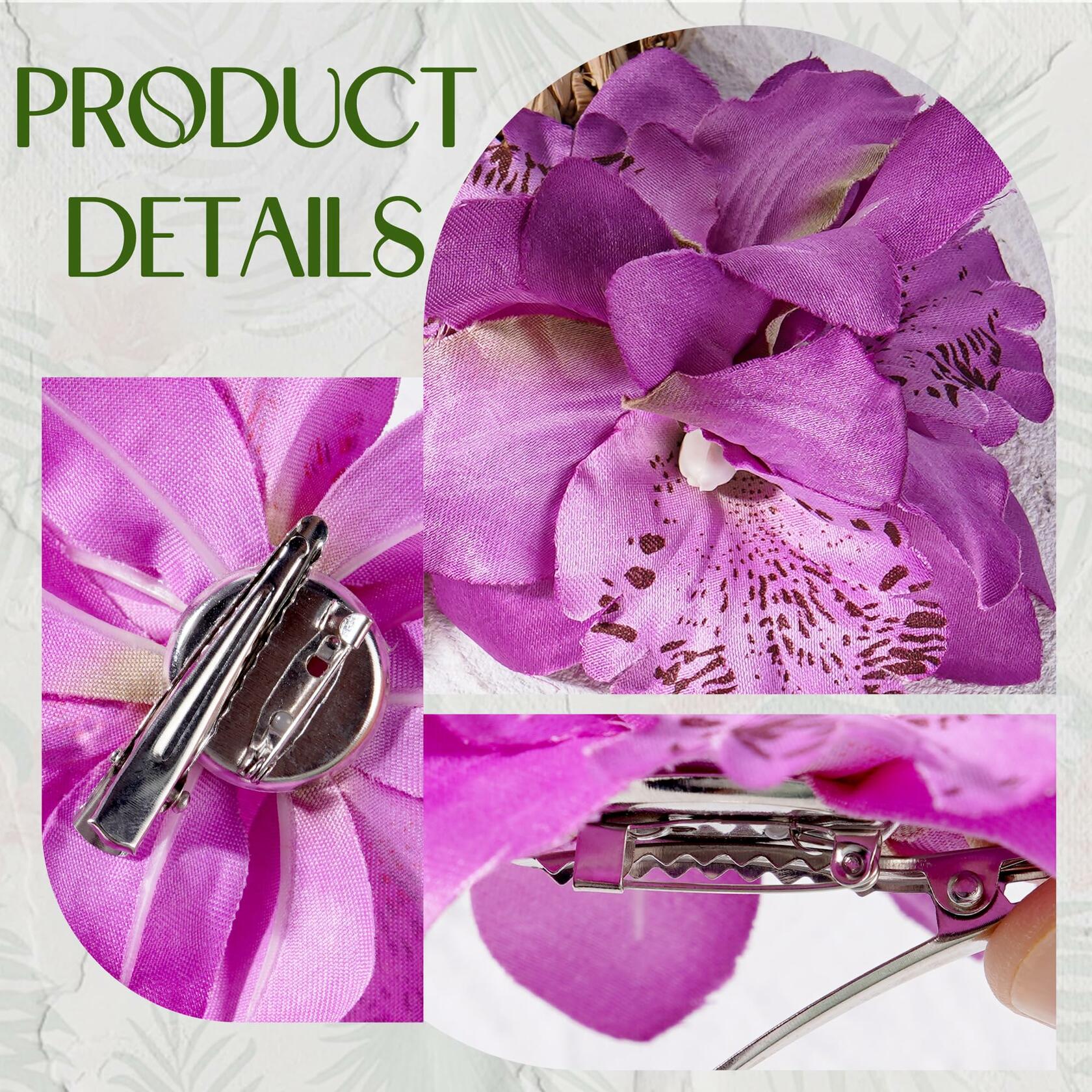 KorViSHOW Hawaiian Flower Hair Clips 10 Pcs Multicolor Plumeria Orchid