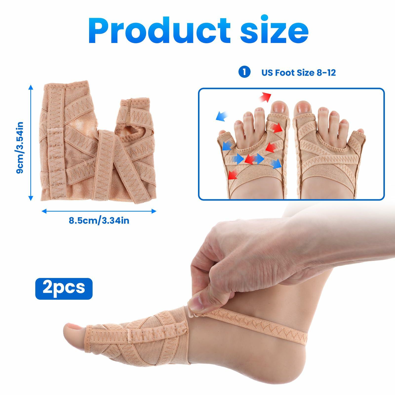 Ptwola 2 Pcs Bunion Corrector Big Toe Straightener Socks Men Size 6.5-9.5