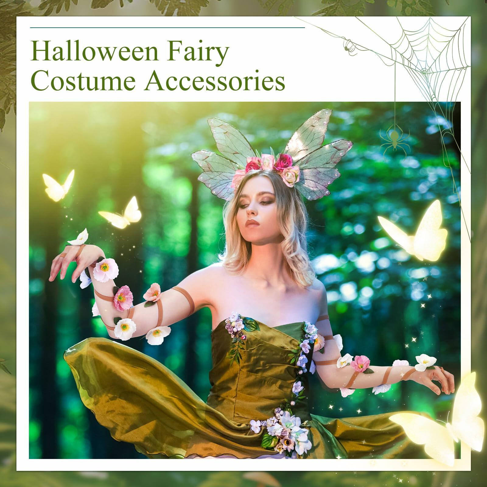 Xuhal Colorful Flower Arm Wraps Halloween Fairy Costume Accessories One Size