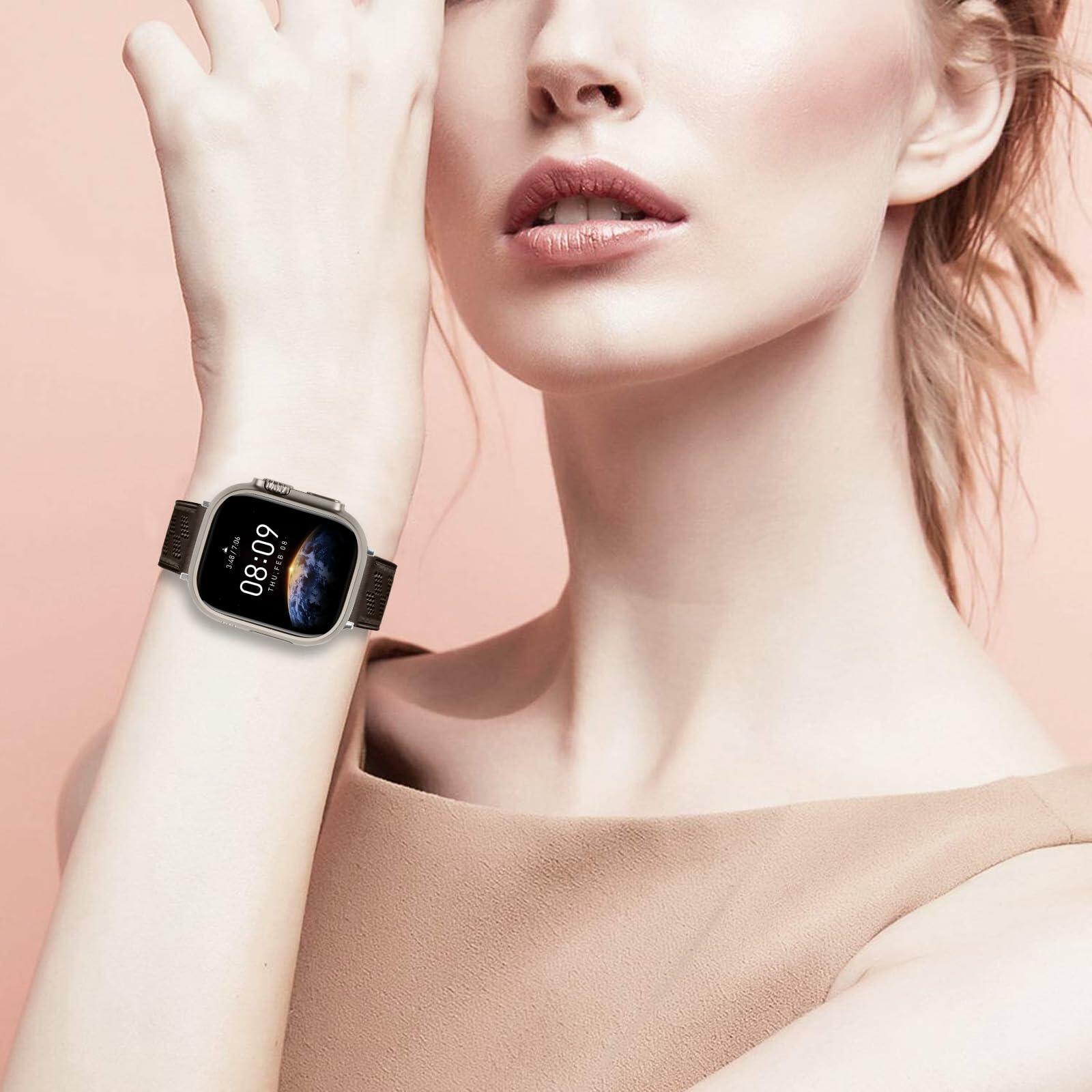 Limque Magnetic Genuine Leather Watch Band for Apple Watch 38-49mm Unisex