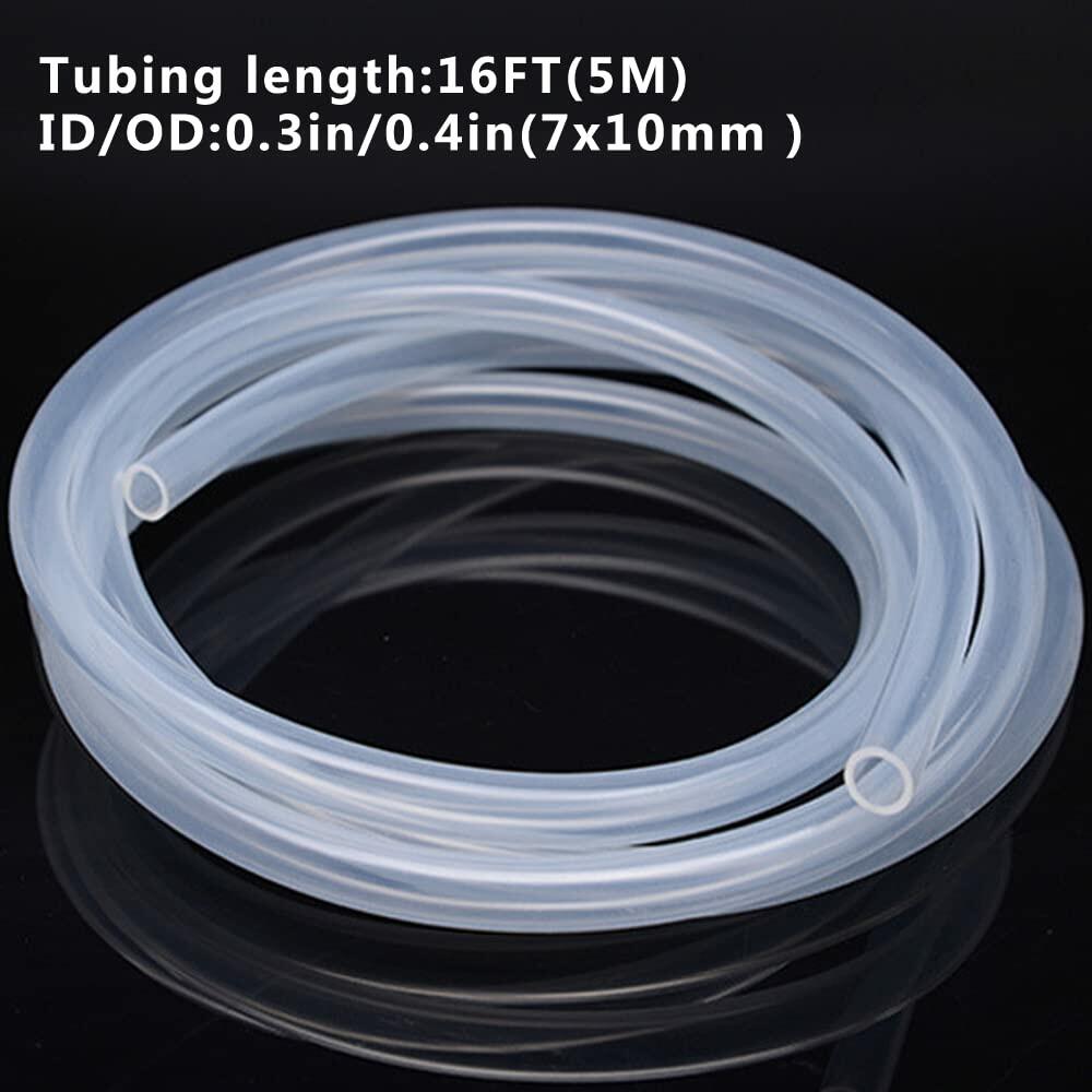 PULACO Plastic Tubing 7x10mm ID/OD 16FT Clear for Aquarium Garden Pond