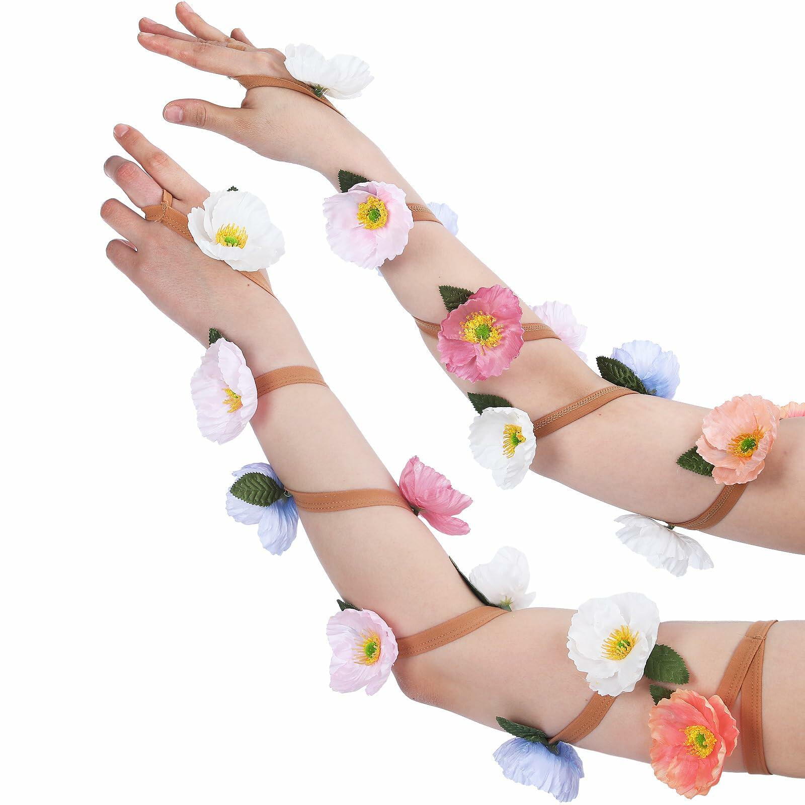 Xuhal Colorful Flower Arm Wraps Halloween Fairy Costume Accessories One Size