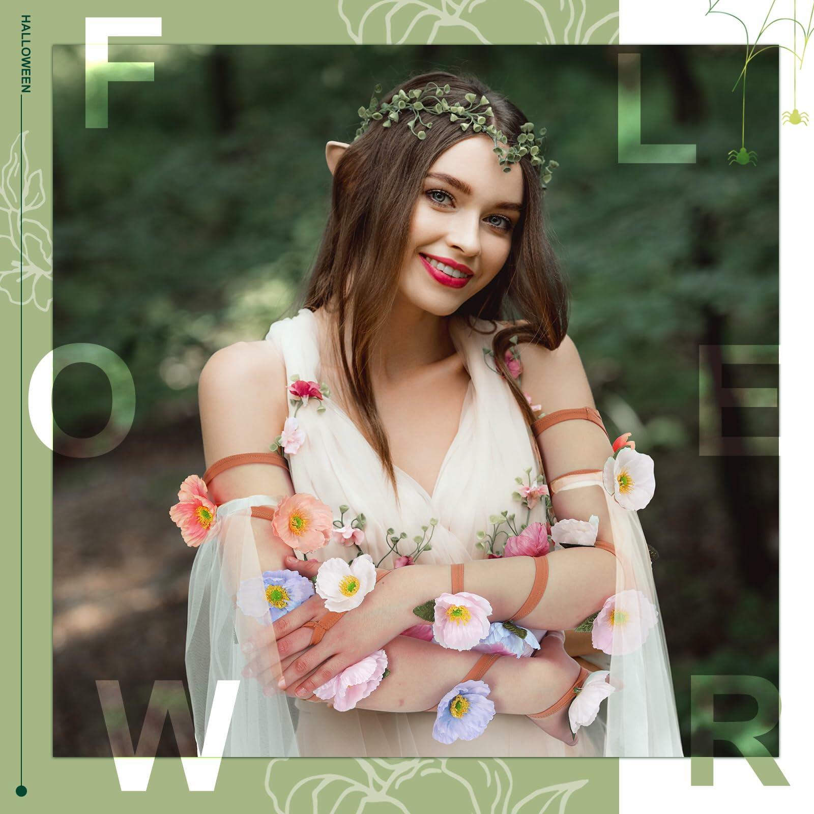 Xuhal Colorful Flower Arm Wraps Halloween Fairy Costume Accessories One Size
