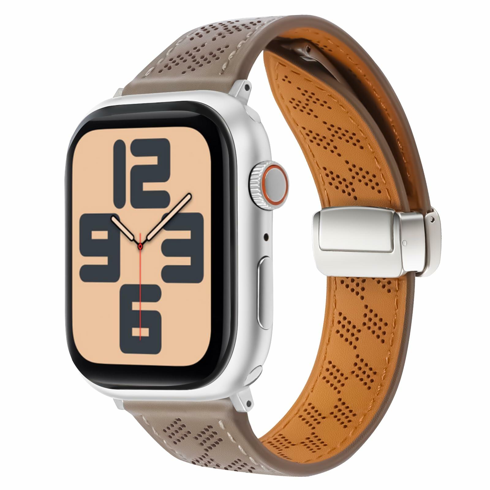 Limque Magnetic Genuine Leather Watch Band for Apple Watch 38-49mm Unisex