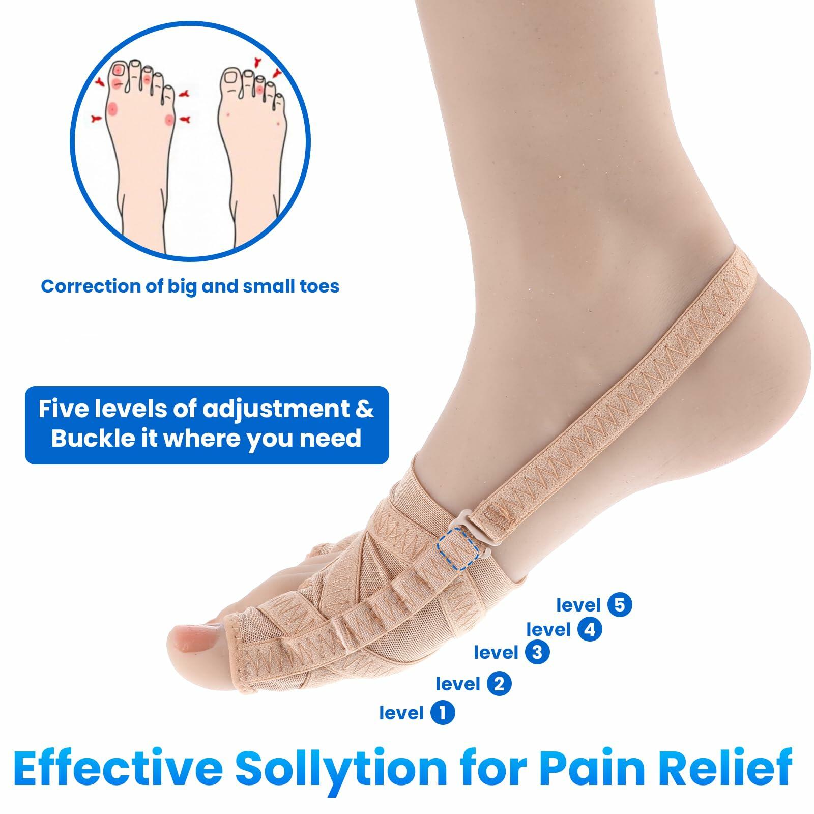 Ptwola 2 Pcs Bunion Corrector Big Toe Straightener Socks Men Size 6.5-9.5