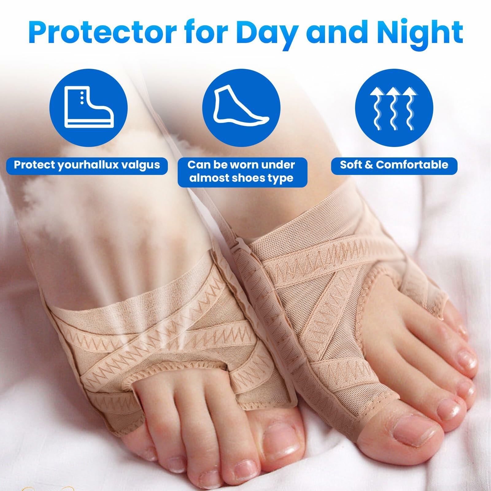 Ptwola 2 Pcs Bunion Corrector Big Toe Straightener Socks Men Size 6.5-9.5