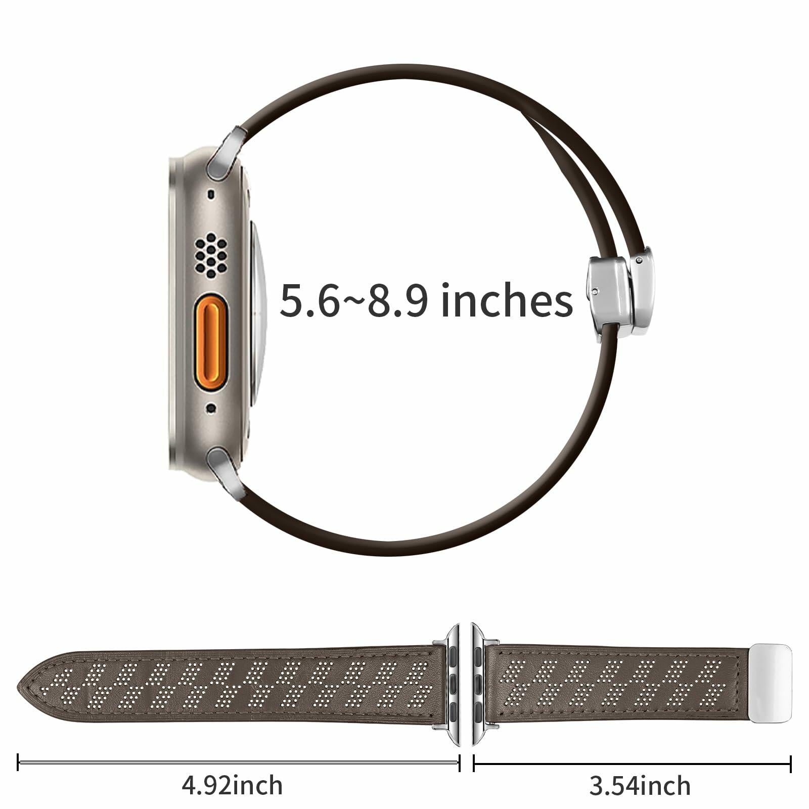 Limque Magnetic Genuine Leather Watch Band for Apple Watch 38-49mm Unisex