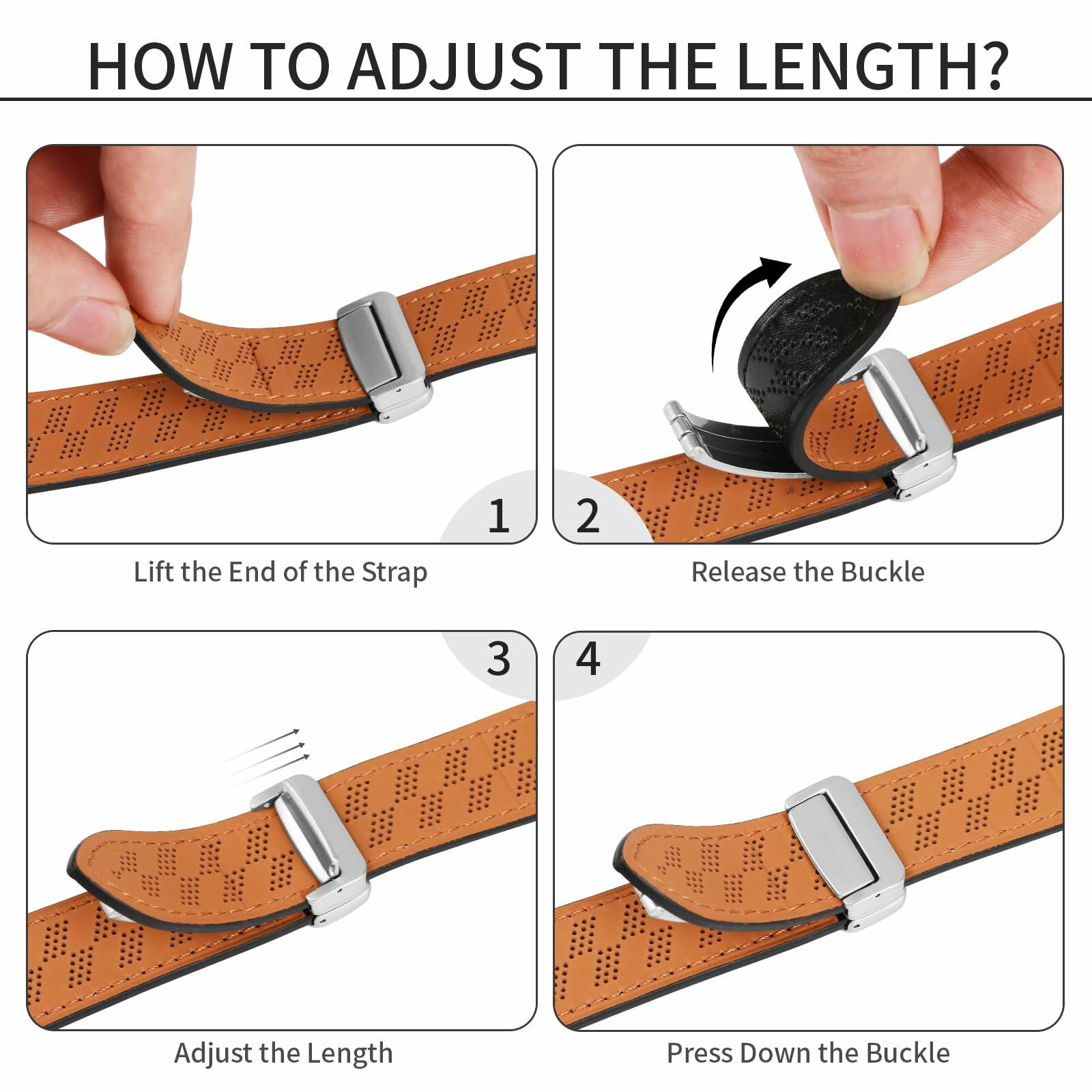 Limque Magnetic Genuine Leather Watch Band for Apple Watch 38-49mm Unisex