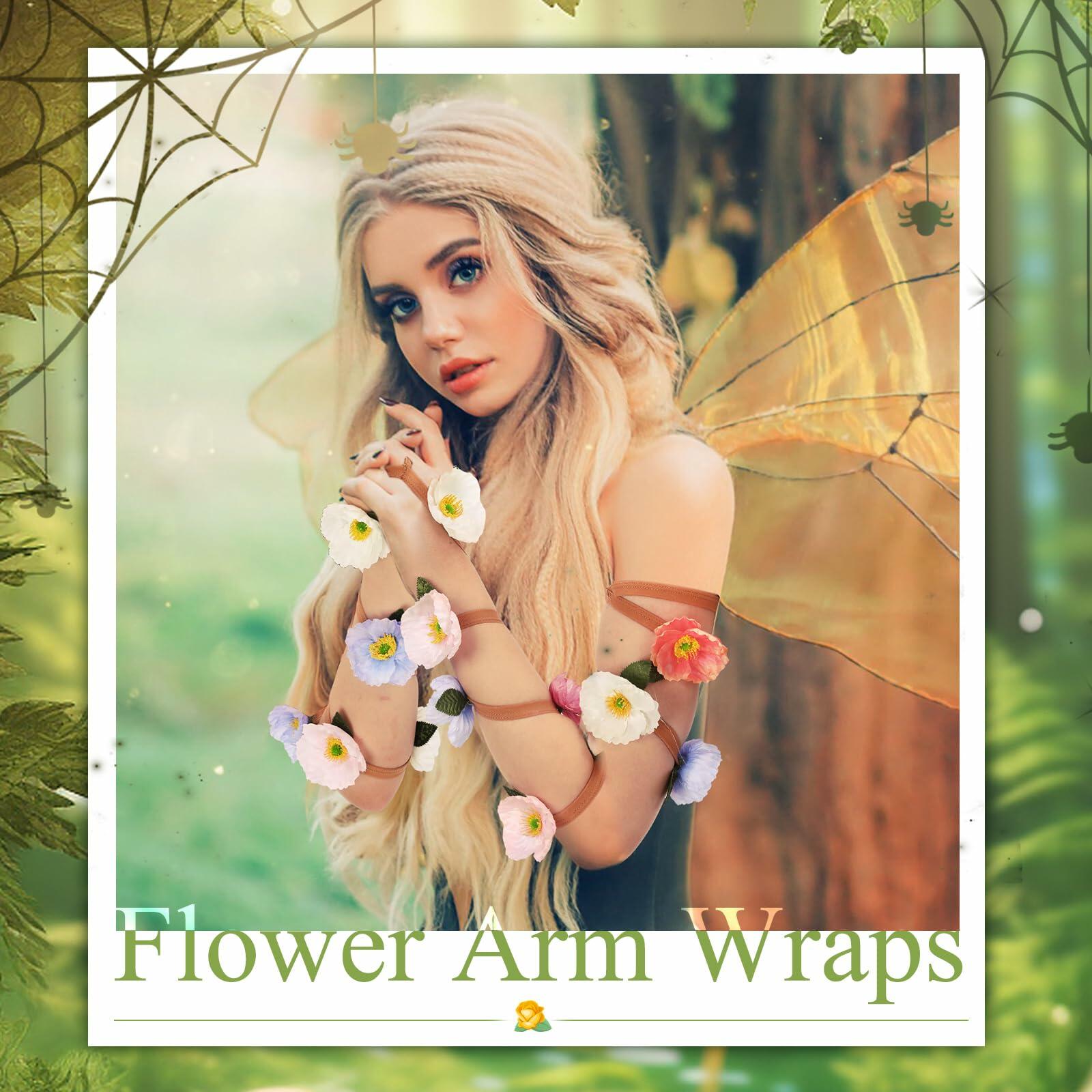 Xuhal Colorful Flower Arm Wraps Halloween Fairy Costume Accessories One Size