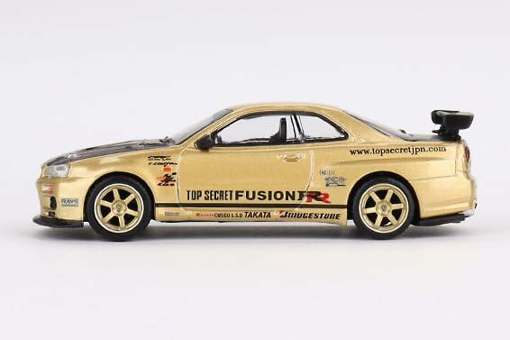 True Scale Miniatures Nissan Skyline GT-R R34 Top Secret Gold 1/64