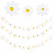 YQQYG Daisy Banner Garland 4 PCS White Paper Party Decor