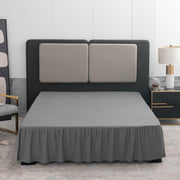 TSUTOMI Grey Full Size Ruffled Bed Skirt 16 Inch Drop Split Corners Size Full