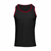 Generic Men's Round Neck Contrasting Splicing Slim Fit Sports Tank Top Black XXL
