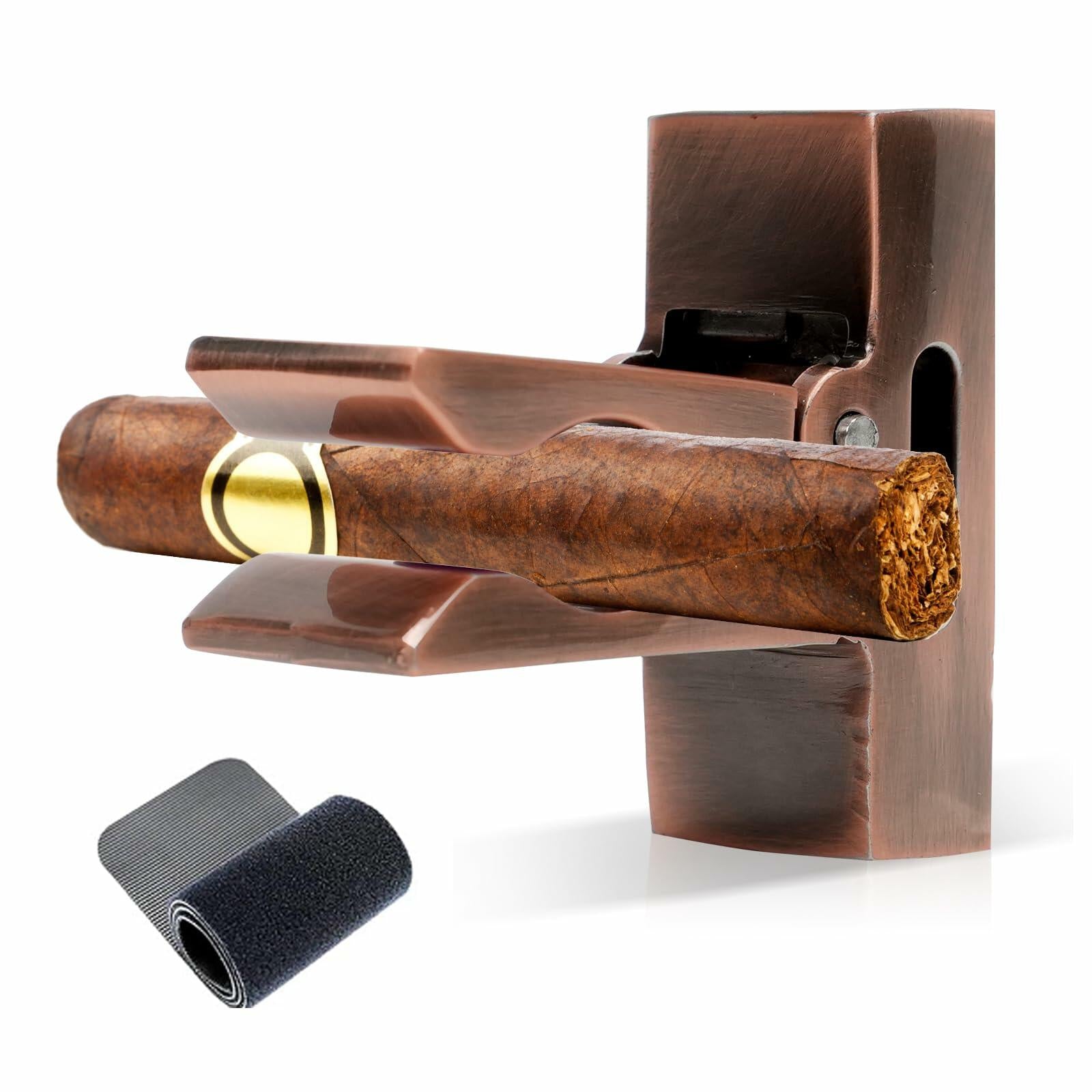 HsnChrm Magnetic Cigar Holder Golf Cart Mount Glossy Zinc Alloy Clip Strap