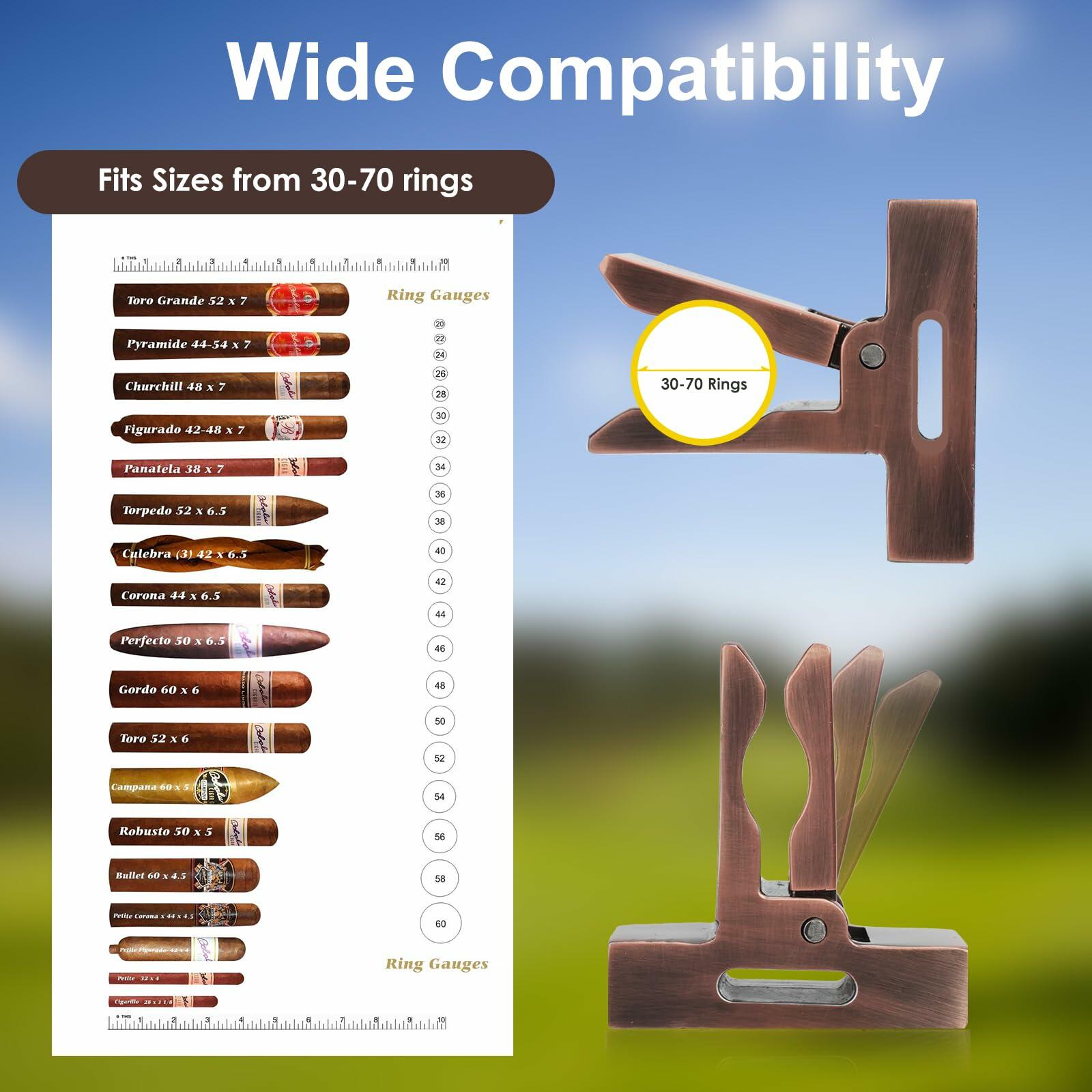 HsnChrm Magnetic Cigar Holder Golf Cart Mount Glossy Zinc Alloy Clip Strap