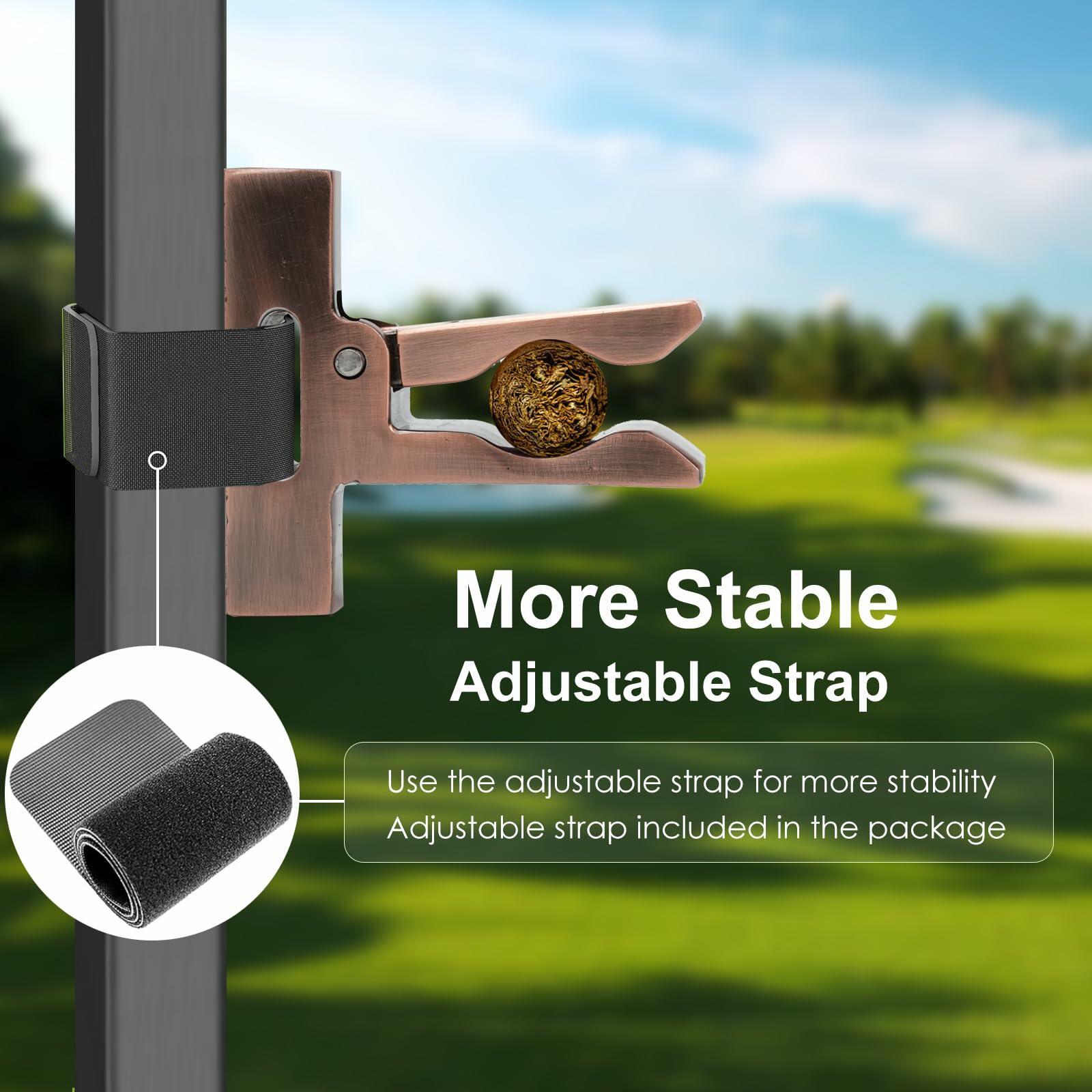 HsnChrm Magnetic Cigar Holder Golf Cart Mount Glossy Zinc Alloy Clip Strap