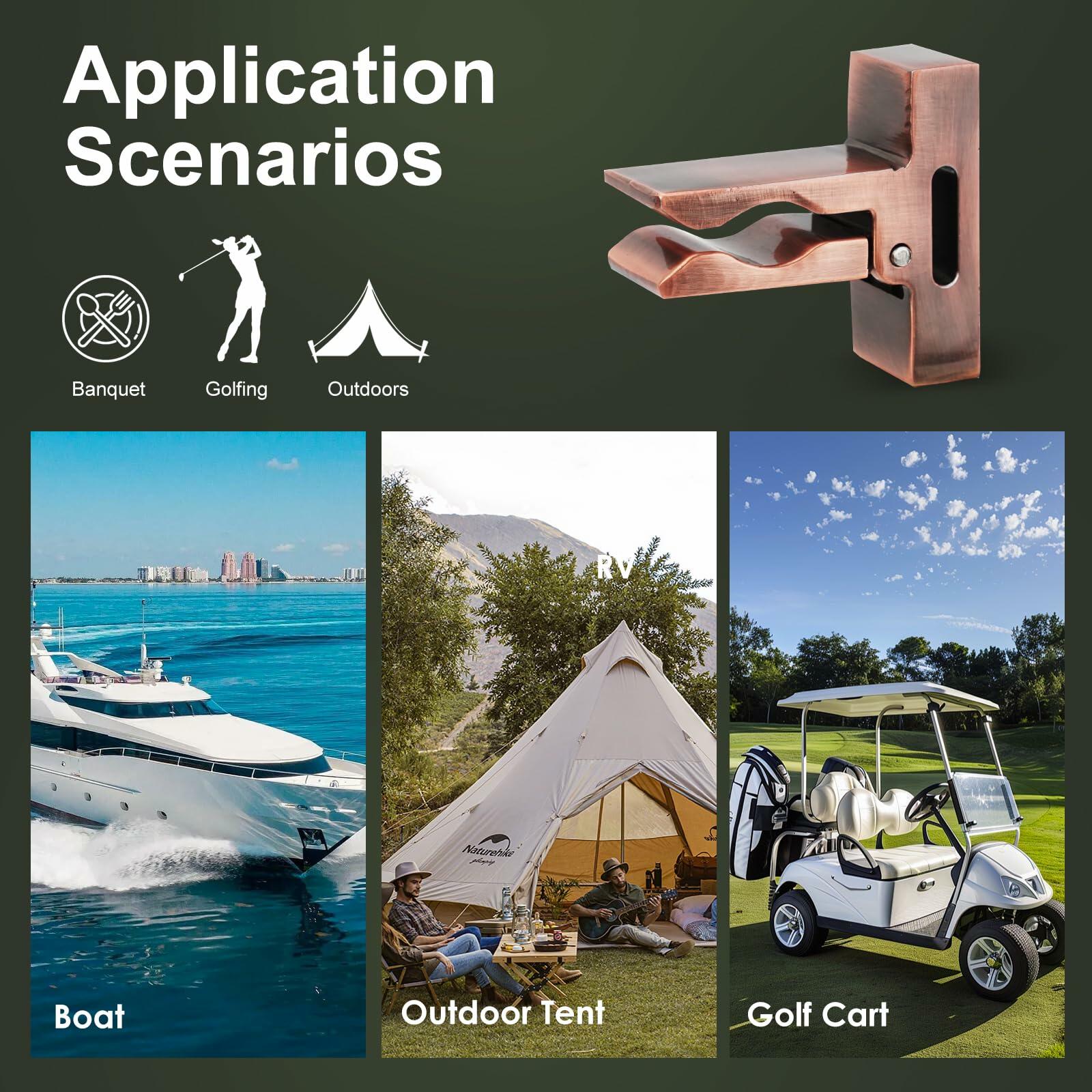 HsnChrm Magnetic Cigar Holder Golf Cart Mount Glossy Zinc Alloy Clip Strap