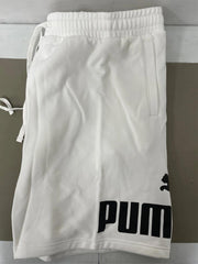 PUMA Men's Big Logo Fleece 10" Shorts Puma White Size 3XL