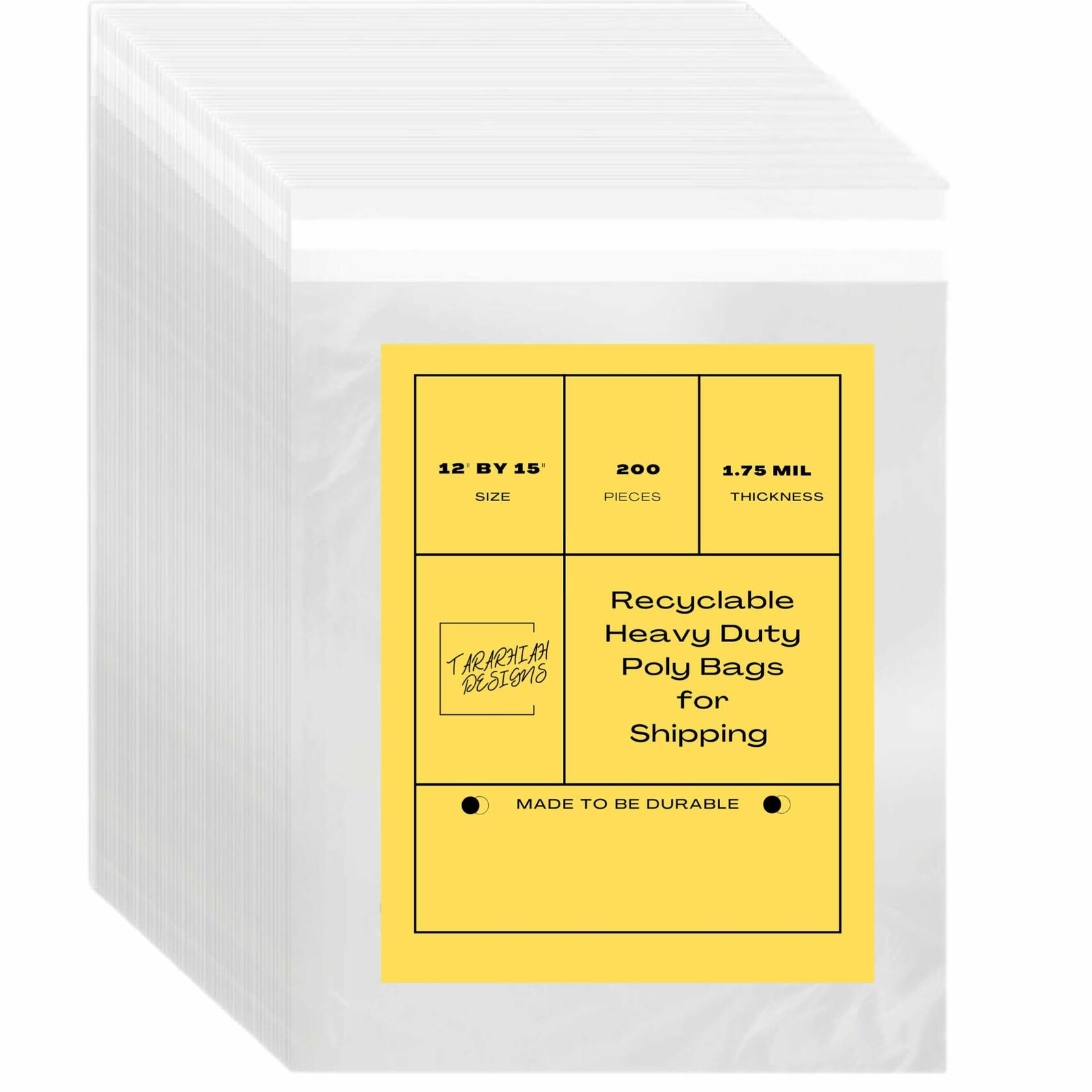 Tararhiah Designs Heavy Duty Poly Mailer Bags 12x15 200Count Suffocation Warning