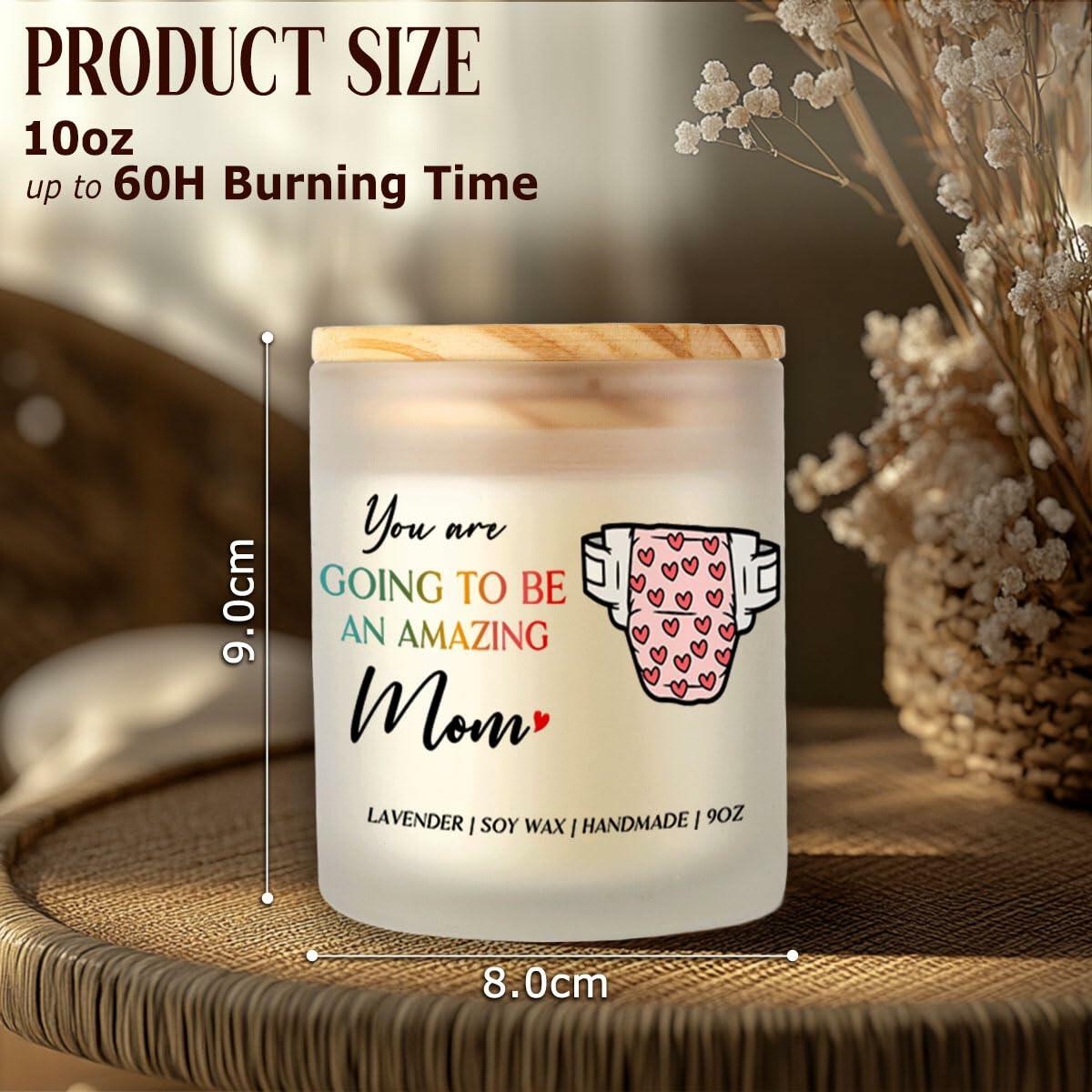 DOSINY Lavender Scented Candle 9Oz Soy Wax Gift for New Mom Funny Expecting