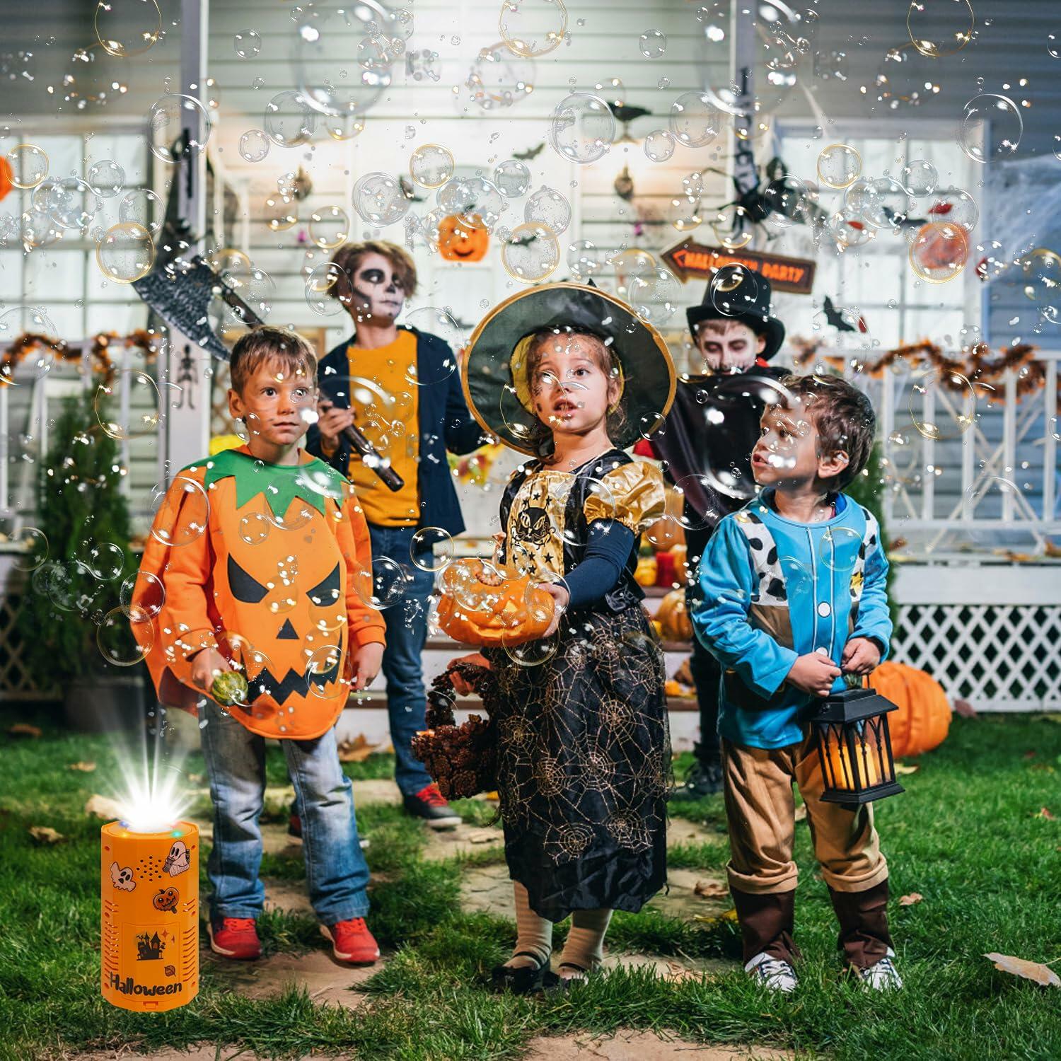 KYUKUDZ Halloween Bubble Machine Portable Automatic Lights Spooky Sound