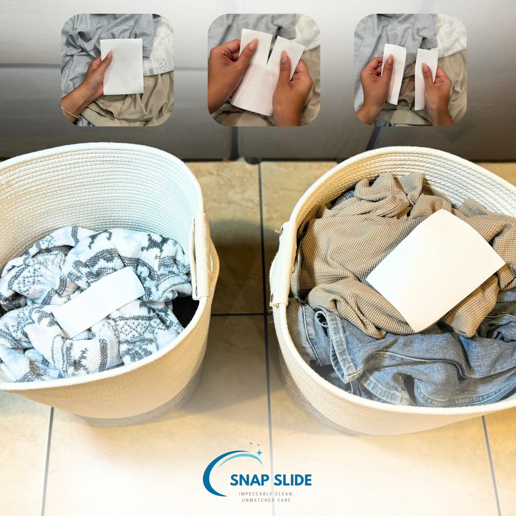 Snap Slide Laundry Detergent Sheets 64 Loads White Eco-Friendly Hypoallergenic