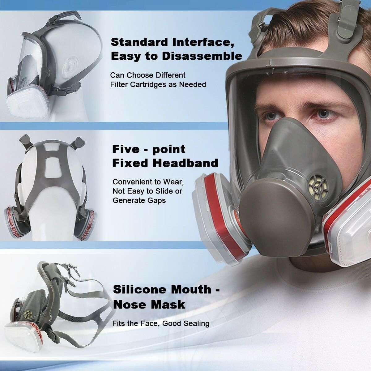 Unbranded 19 IN 1 Reusable Full Face Respirator Model 6800 Universal Size