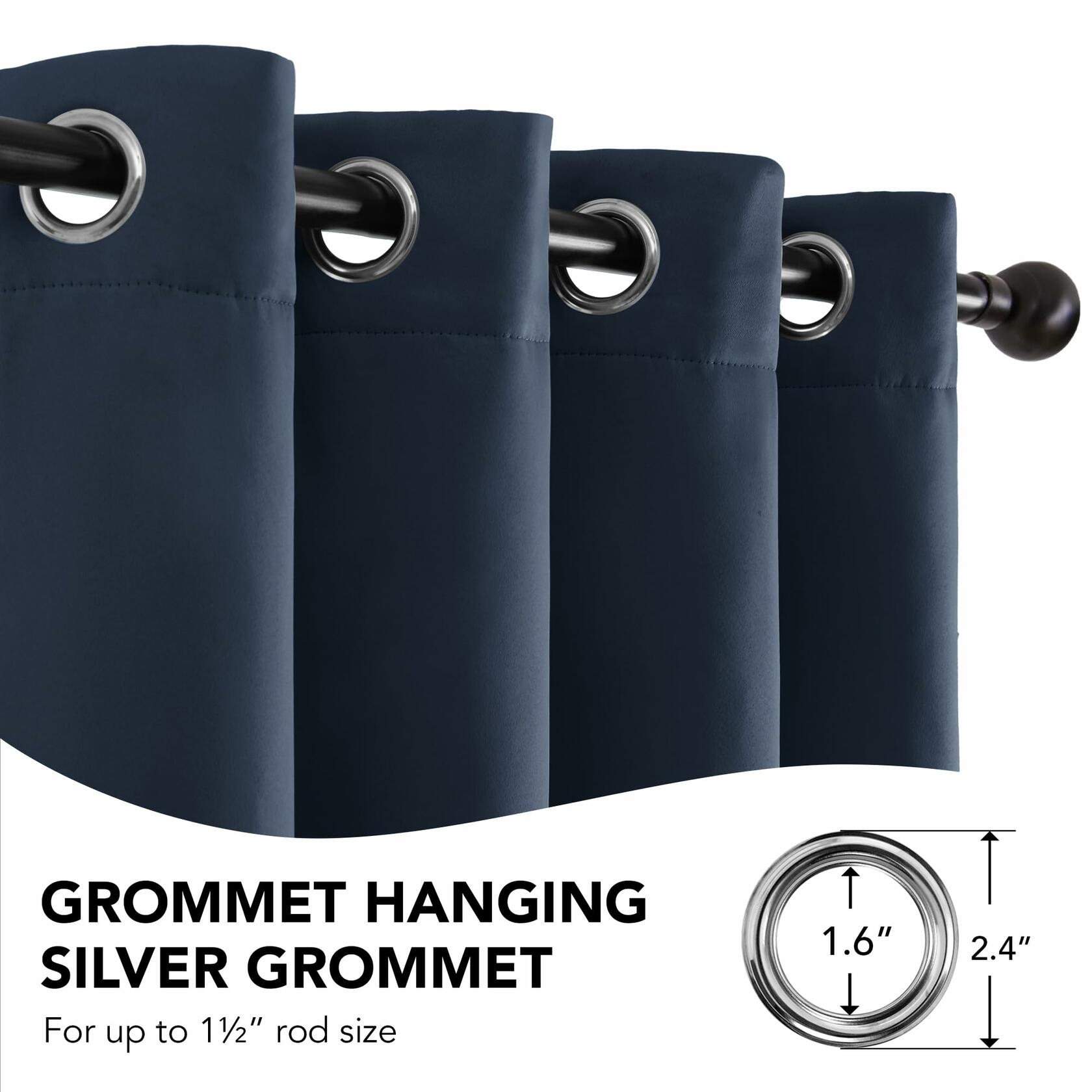 Deconovo Blackout Door Curtain Double Layer Insulated Navy 38x80 1 Panel