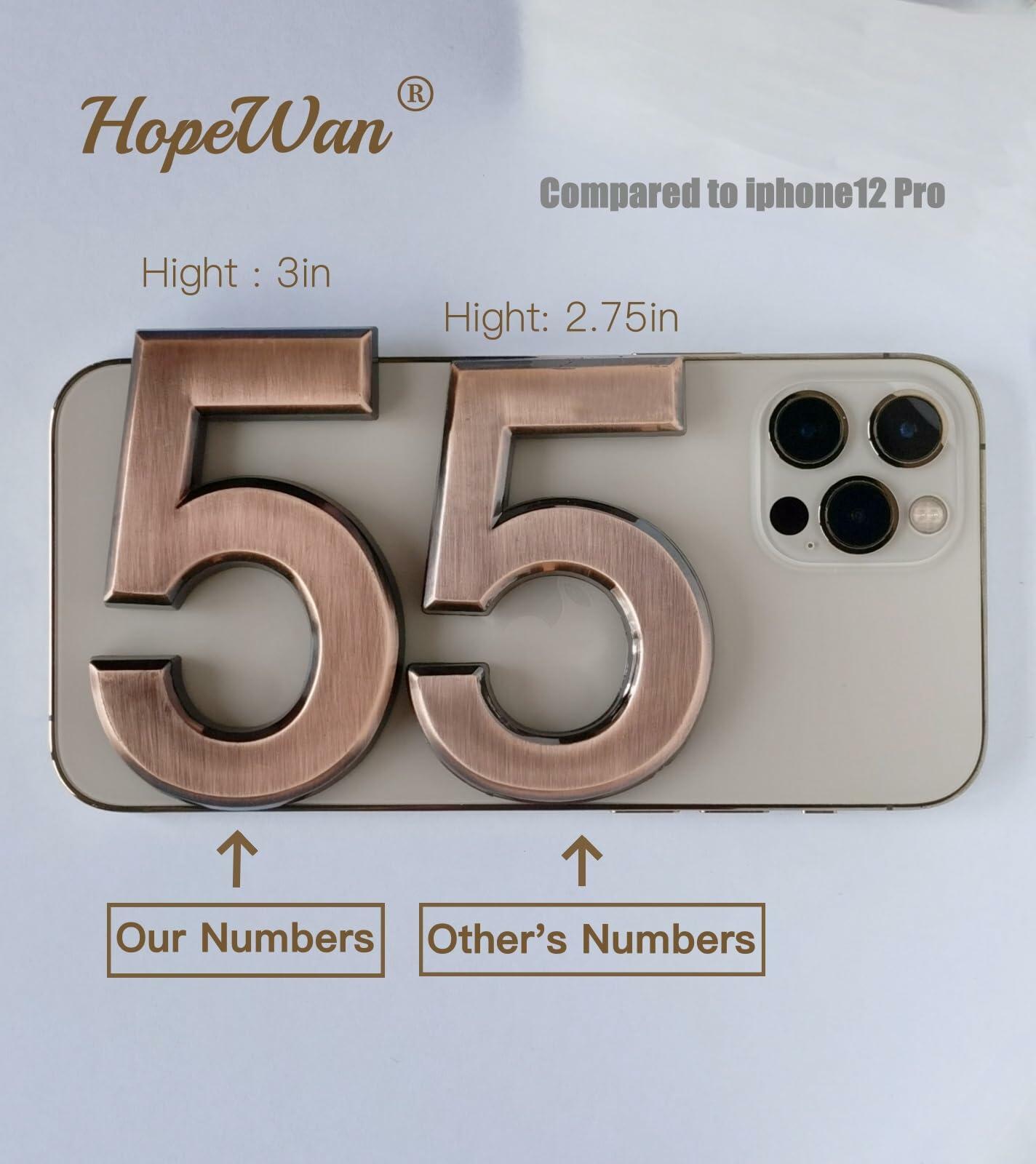 HopeWan 3" Mailbox Address Numbers Self Adhesive 3D Raised Black 2 Sets