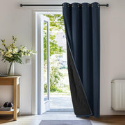 Deconovo Blackout Door Curtain Double Layer Insulated Navy 38x80 1 Panel