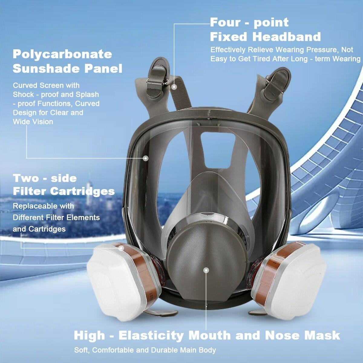 Unbranded 19 IN 1 Reusable Full Face Respirator Model 6800 Universal Size
