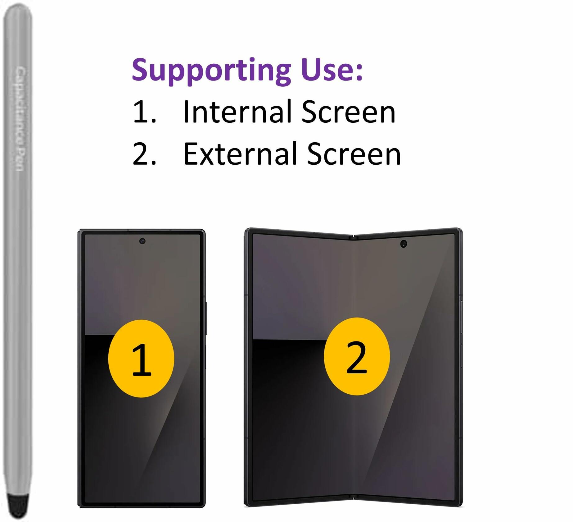 YJSK Stylus Pen for Galaxy Z Fold 7 5G & AMZ Fire Max 11 HD 8 10 Tablets Gray