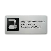 ACFELT Employees Must Wash Hands Sign Aluminum 7x3 Double Sided Tape