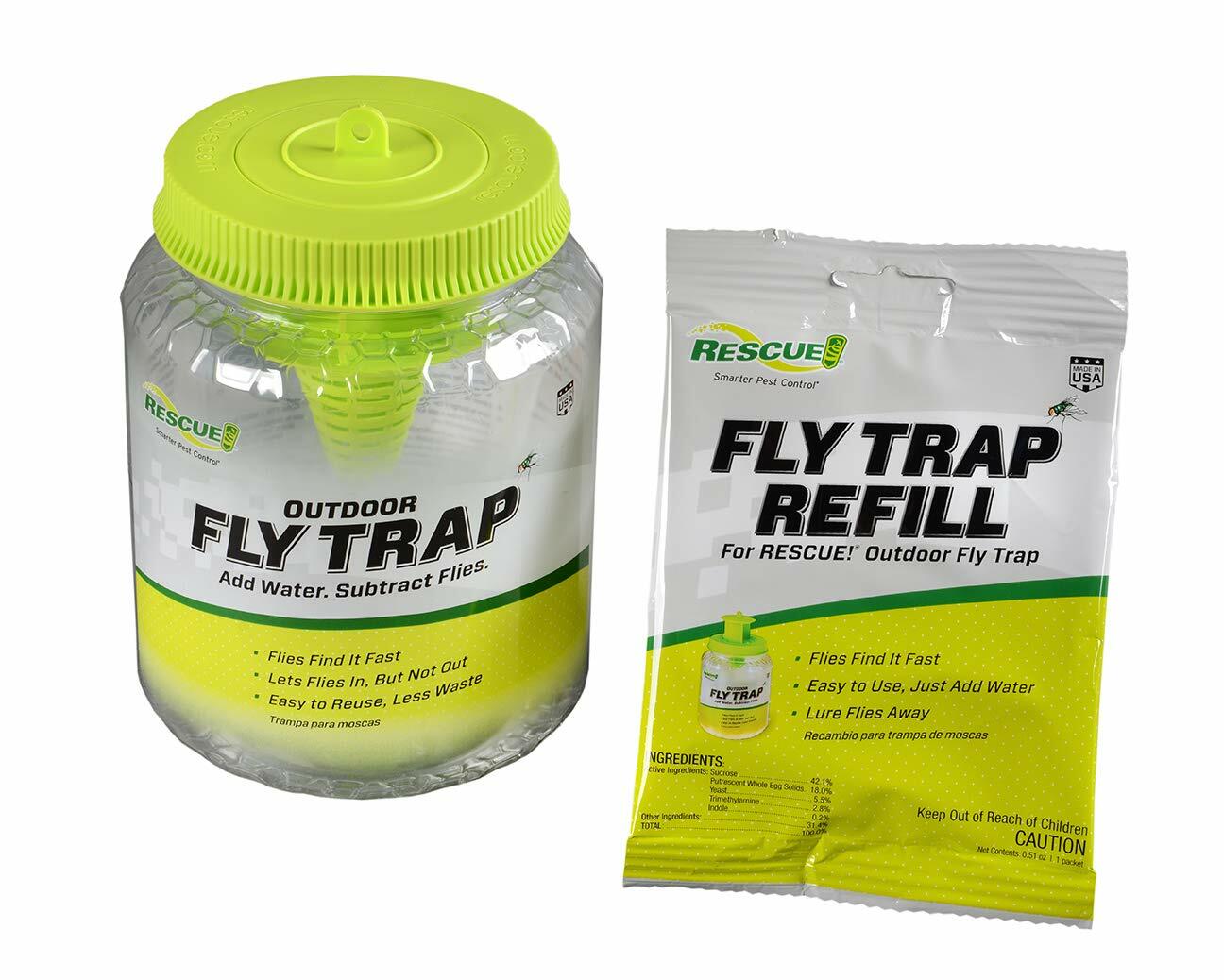 RESCUE! Outdoor Fly Trap Reusable Plastic Green 0.5lb
