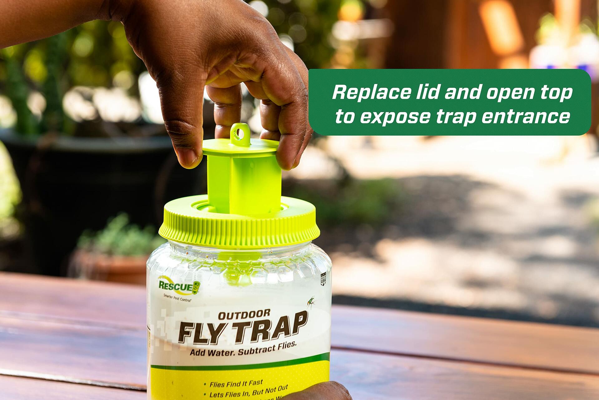 RESCUE! Outdoor Fly Trap Reusable Plastic Green 0.5lb