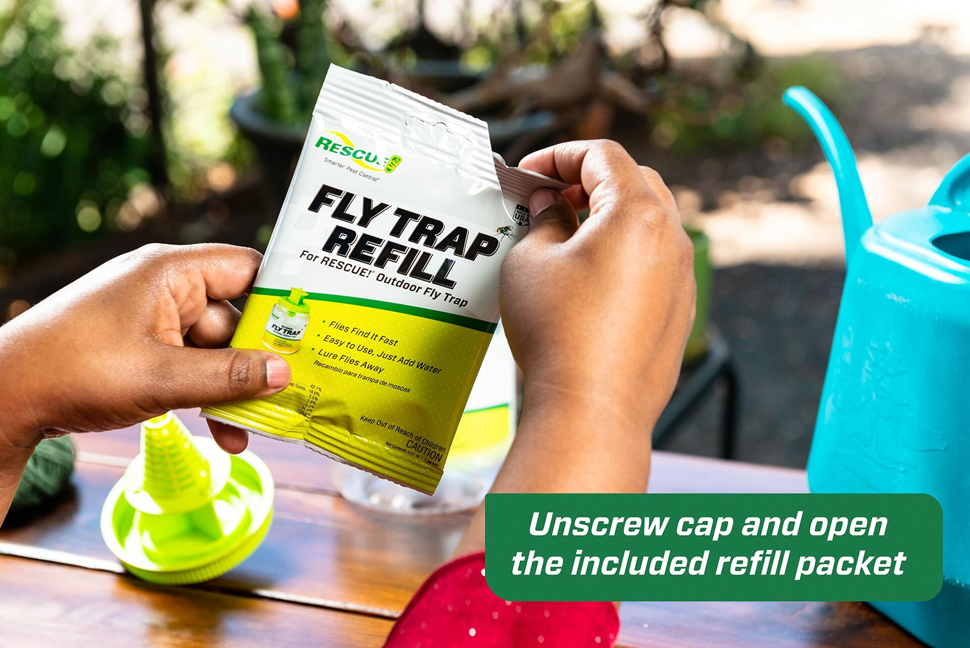 RESCUE! Outdoor Fly Trap Reusable Plastic Green 0.5lb