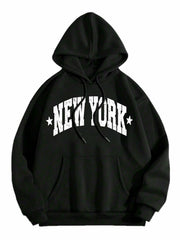 LilyCoco Women's Oversized Graphic Hoodie Sweatshirt Black Size L