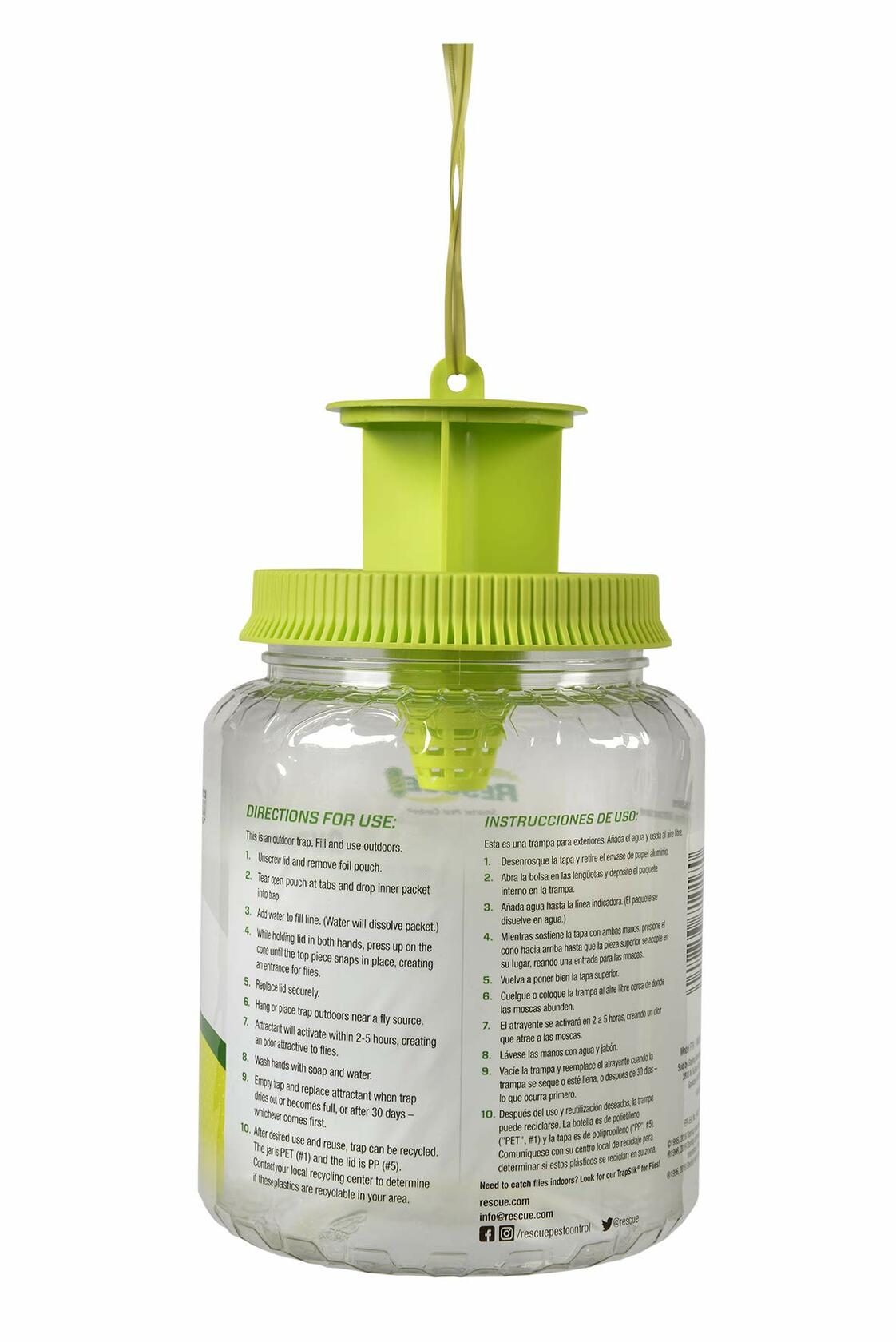 RESCUE! Outdoor Fly Trap Reusable Plastic Green 0.5lb