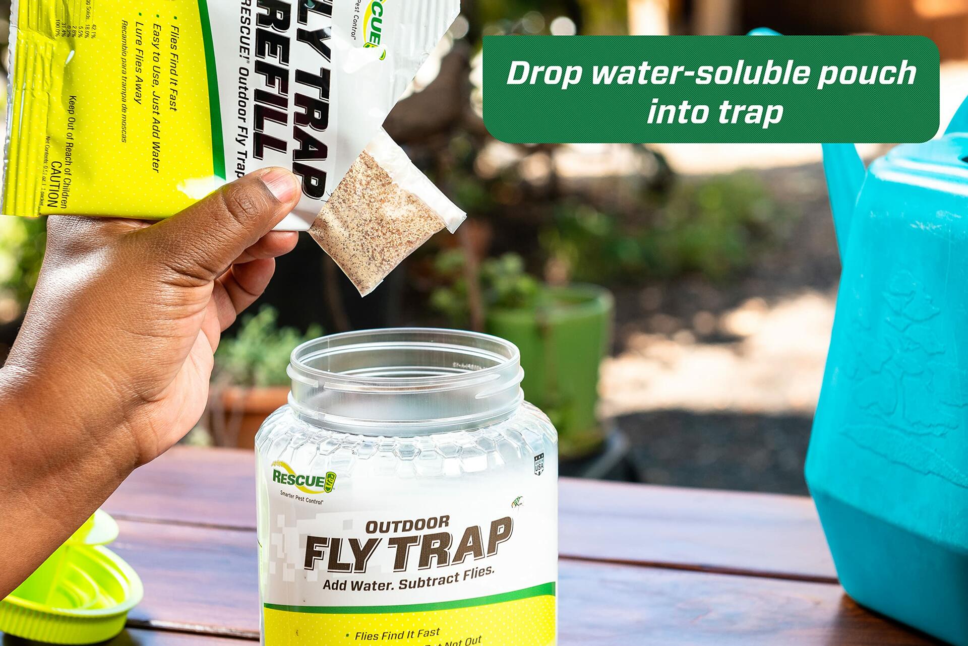 RESCUE! Outdoor Fly Trap Reusable Plastic Green 0.5lb