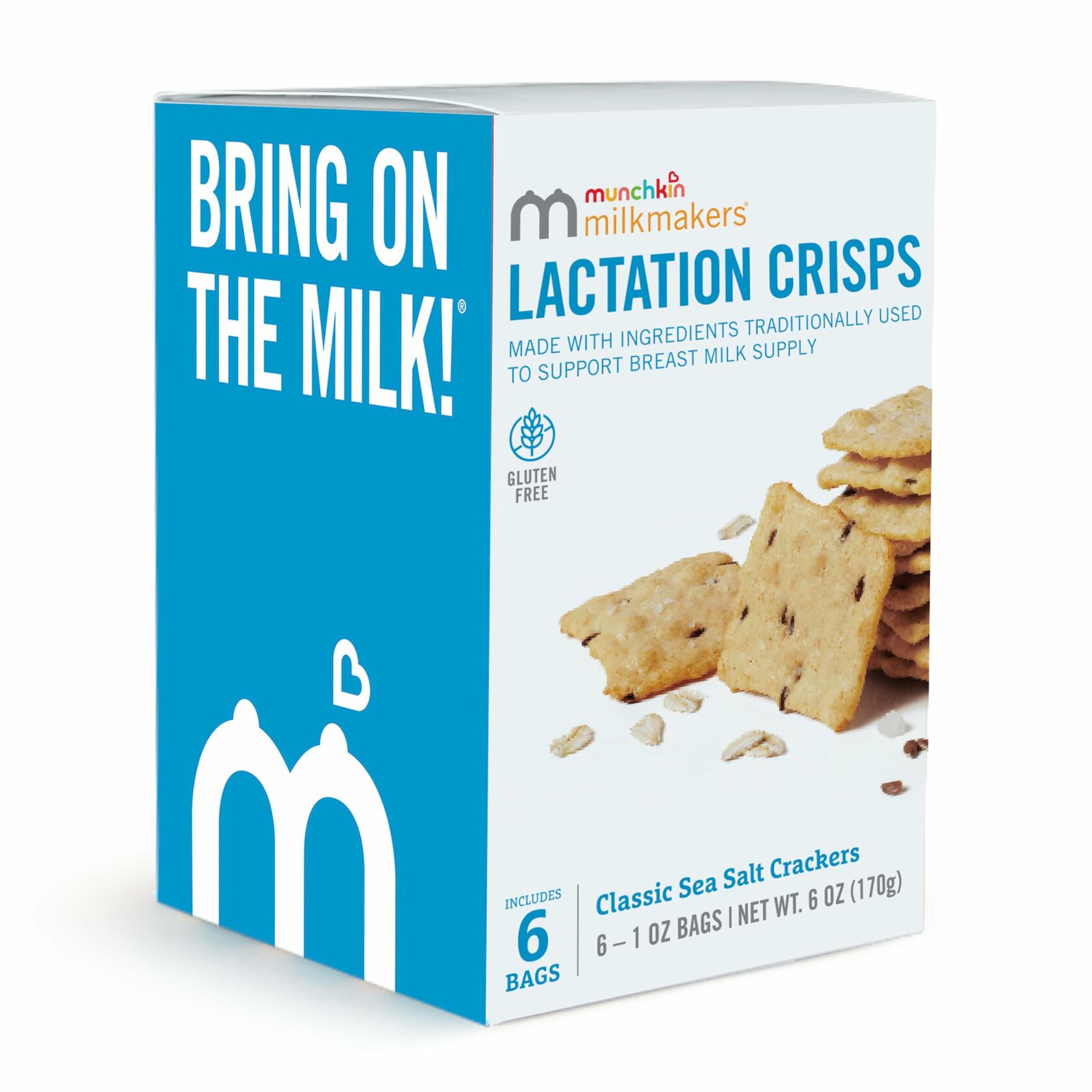 Munchkin Milkmakers Lactation Crisps Gluten Free Oats Flax 6 Count
