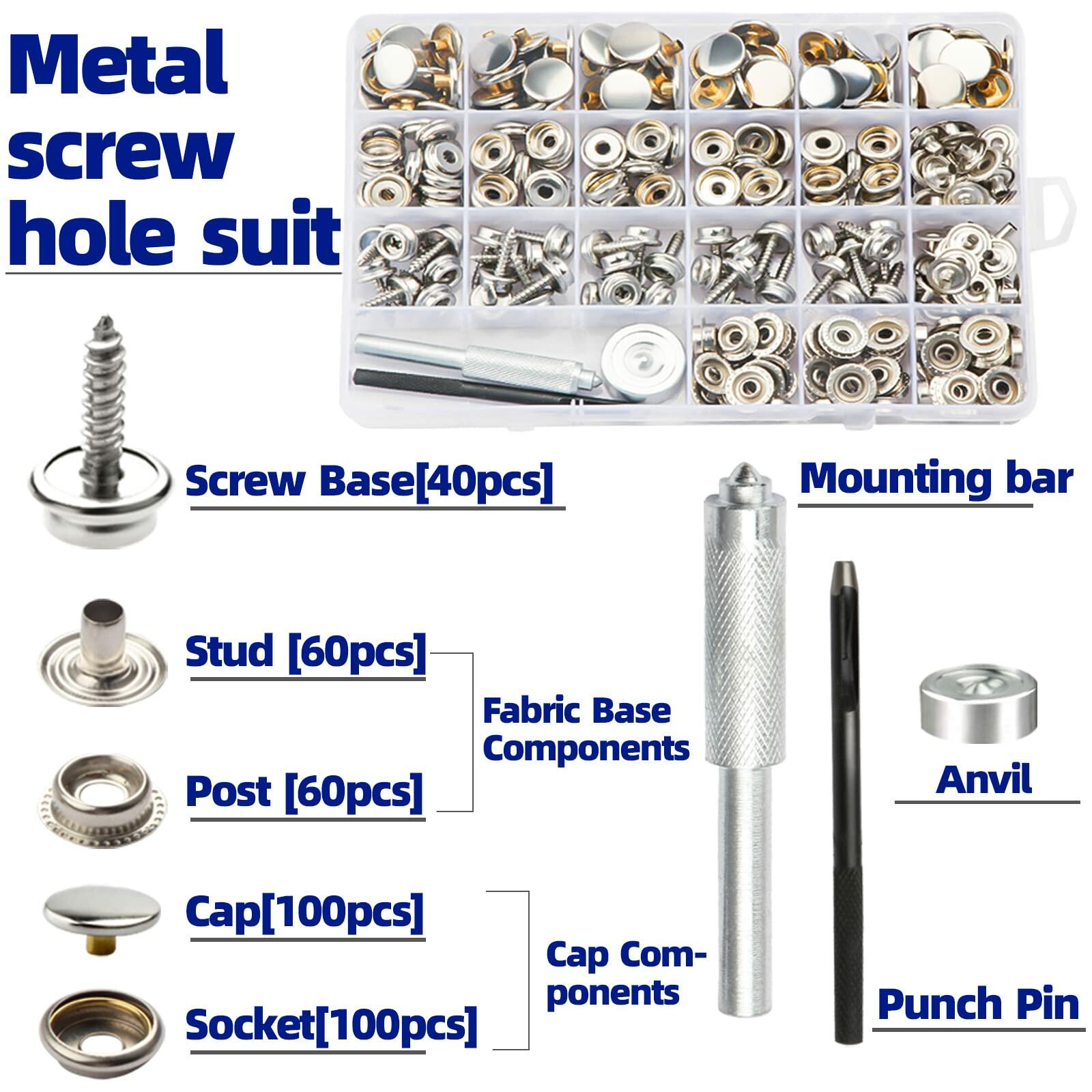 BIOUU 363PCS Stainless Steel Canvas Snap Fastener Kit for Boat Covers