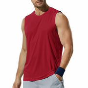 Haimont Men's UPF 50 Rash Guard Swim Tank Top Muscle Tee Red Size L