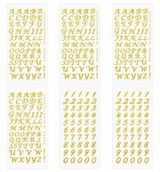 PPhtony 6 Sheets Glitter Alphabet Number Stickers Self-Adhesive Silver