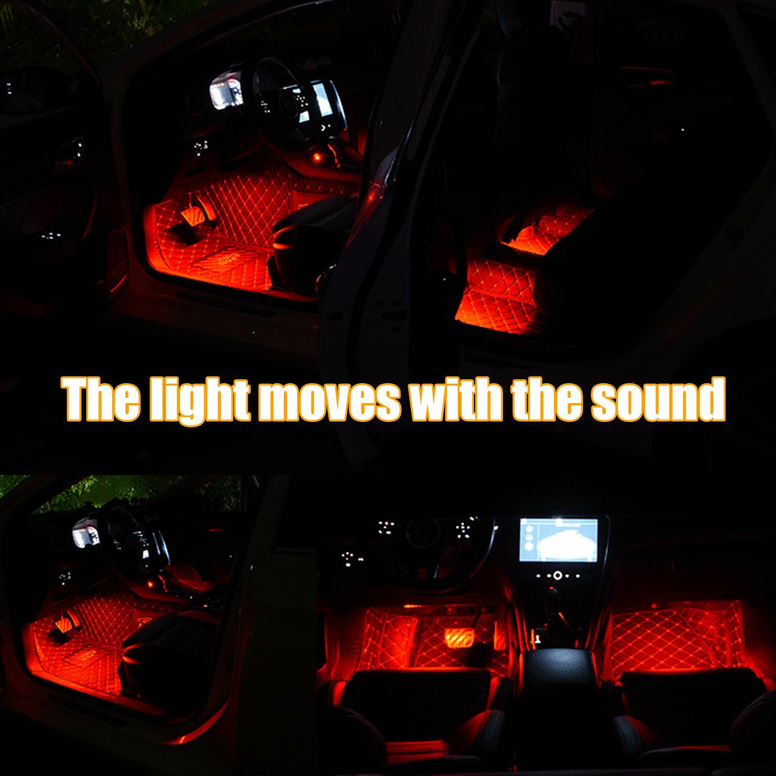 Sylvil Car LED Interior Strip Light RGB 36 LED Sound Active App Control