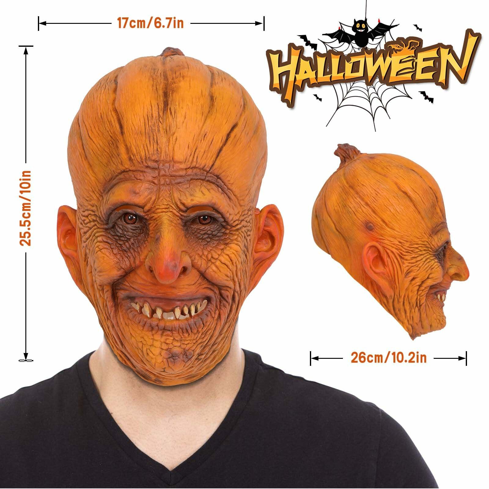 stepsin Scary Pumpkin Mask Full Head Latex Halloween Cosplay Monster