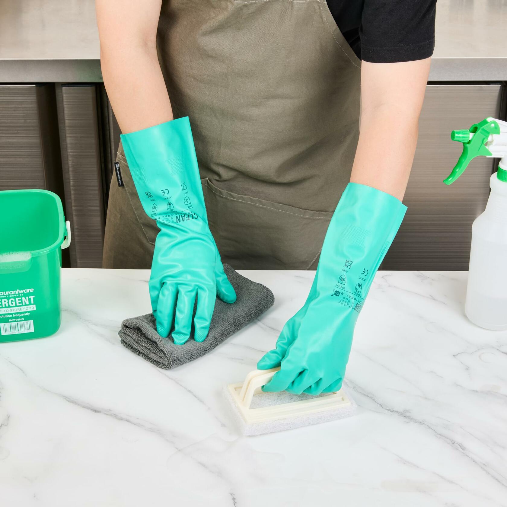 Clean Tek Professional 15 Mil Small Green Nitrile Gloves 1 Pair