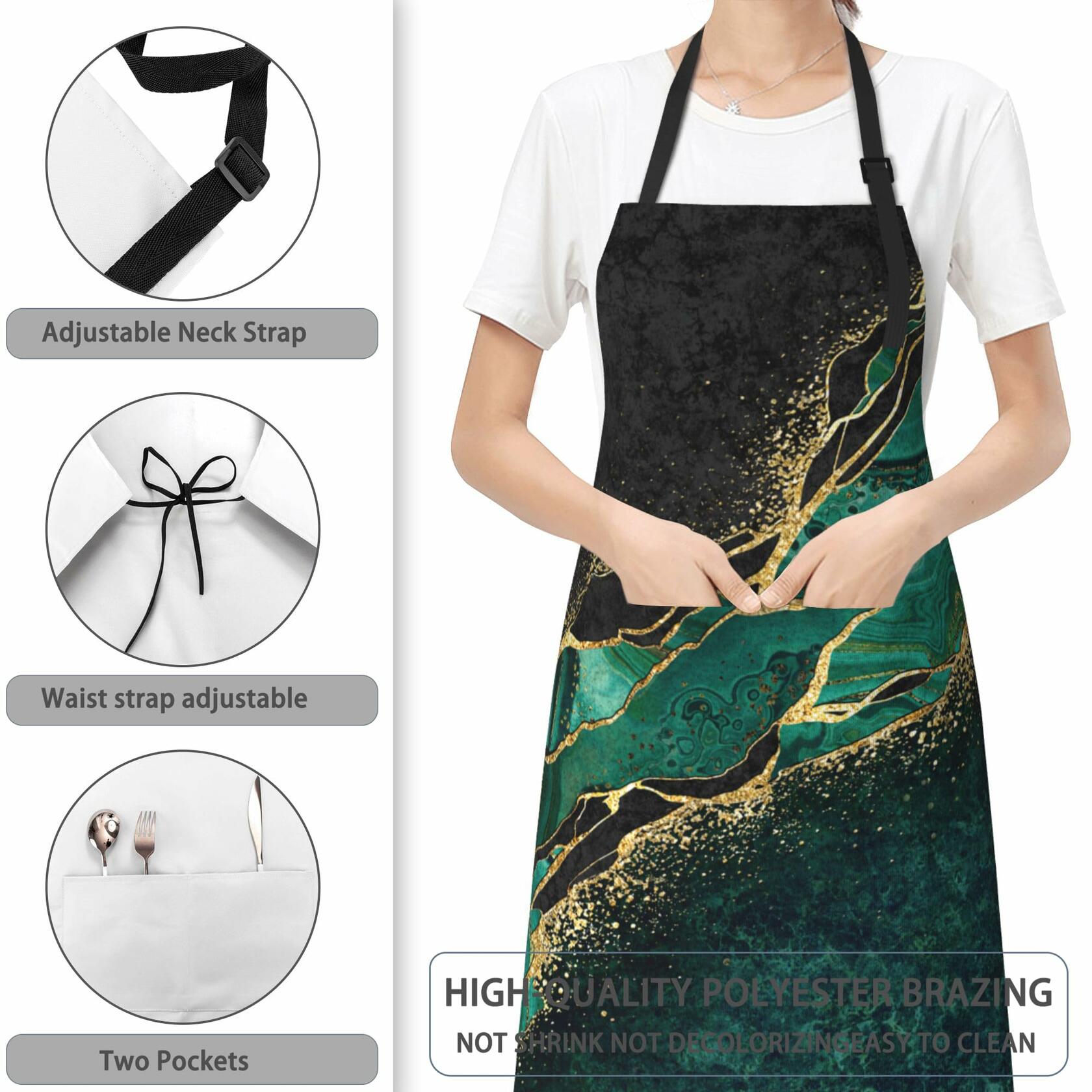 CIAIDU Art Colorful Mushroom Kitchen Bib Apron with 2 Pockets Size 28x33in